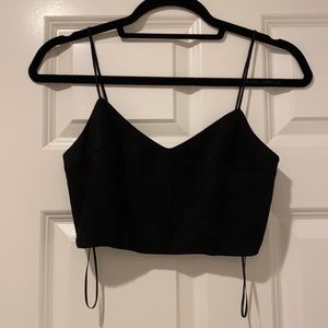 LF two piece black suede top and skirt